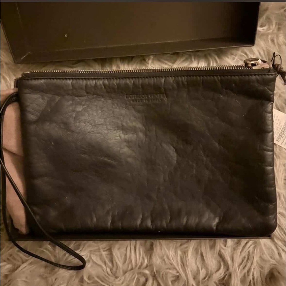 Bottega Veneta Dark Leather Toiletry Bag